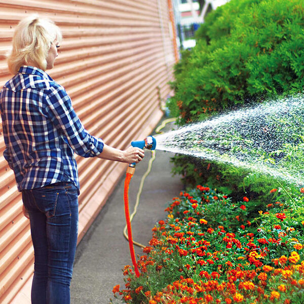 GR&Uuml;NTEK 8-tlg. Flexibler Gartenschlauch Set KING COBRA 22,5 m