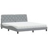 vidaXL Bett mit Matratze Hellgrau 180x200 cm Stoff