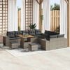 vidaXL Gartensofa-set mit Kissen 13 pcs Grau Poly-Rattan