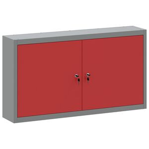 vidaXL Werkzeugschrank mit Regal Rot und Grau 100 x 20 x 55 cm