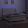 vidaXL Boxspringbett mit Matratze & LED Creme 180x200 cm Stoff