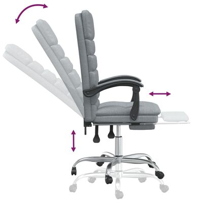 vidaXL Bürostuhl mit Massagefunktion Hellgrau Stoff