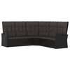 vidaXL 2-tlg. Garten-Lounge-Set mit Kissen Schwarz Poly Rattan