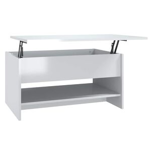 vidaXL Couchtisch Hochglanz-Wei&szlig; 80x50x40 cm Holzwerkstoff