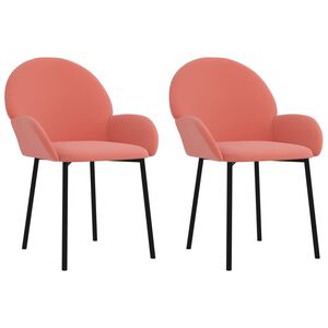 vidaXL Esszimmerst&uuml;hle 2 Stk. Rosa Samt