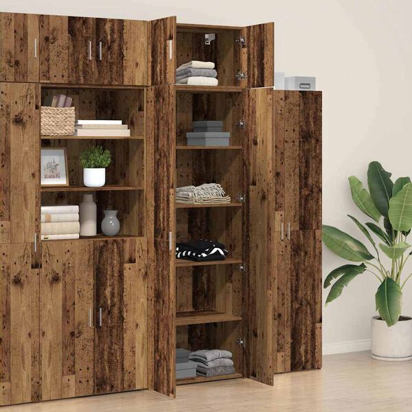 vidaXL Badschrank Altholz 70 x 42,5 x 225 cm Holzwerkstoff