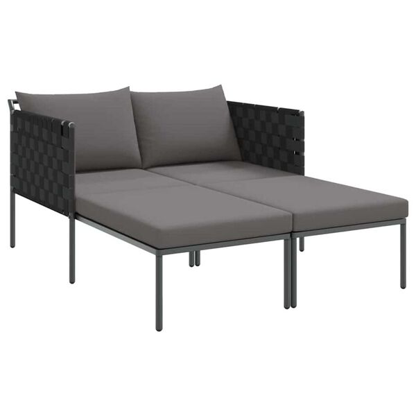 vidaXL Sonnenliege mit Kissen Anthrazit 115 x 153 x 69.5cm Stahl