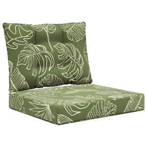 vidaXL Sofakissen f&uuml;r drau&szlig;en 2 pcs Blattdesign Polyester