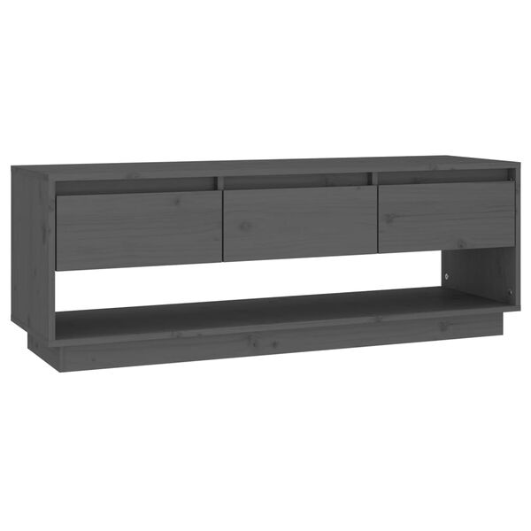 vidaXL TV-Schrank Grau 110,5x34x40 cm Massivholz Kiefer