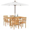 vidaXL Garten Essgruppe 5 pcs Braun Massivholz Teak