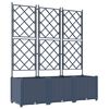 vidaXL Garten-Pflanzgef&auml;&szlig; 3 stk. Grau 120 x 40 x 143 cm PP