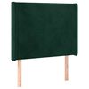 vidaXL Kopfteil mit Ohren Dunkelgr&uuml;n 93x16x118/128 cm Samt