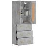 vidaXL Highboard Betongrau 69,5x34x180 cm Holzwerkstoff