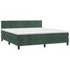 vidaXL Boxspringbett mit Matratze Dunkelgr&uuml;n 180x200 cm Samt