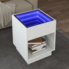 vidaXL Couchtisch mit Infinity-LED Wei&szlig; 40x40x50 cm