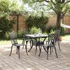vidaXL Gartentisch Set 5 pcs Schwarz Gussaluminium