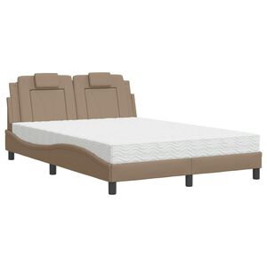 vidaXL Bett "Viana" mit Matratze Cappuccino-Braun 140x200 cm Kunstleder