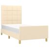 vidaXL Bettgestell ohne Matratze Creme 100x200 cm Stoff
