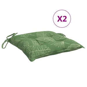vidaXL Stuhlkissen 2 Stk. Blattmuster 40x40x7 cm Stoff