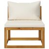 vidaXL 8-tlg. Garten-Lounge-Set mit Auflagen Creme Massivholz Akazie