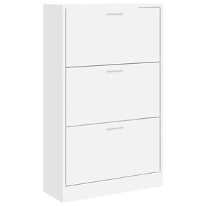 vidaXL Schuhschrank Wei&szlig; 63x24x103 cm Holzwerkstoff