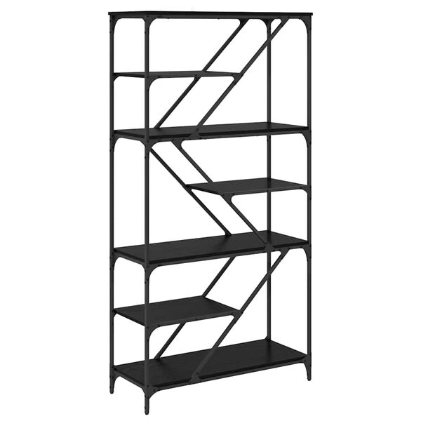 vidaXL B&uuml;cherregal Schwarz Eichen-Optik 91 x 36 x 176 cm Holzwerkstoff