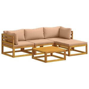 vidaXL Sofa-Set 5 stk. Natur Massivholz Akazie