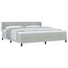 vidaXL Boxspringbett mit Kopfteil Hellgrau 200 x 200 cm Samt