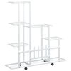 vidaXL Blumenst&auml;nder auf Rollen 94,5x25x92,5 cm Wei&szlig; Metall