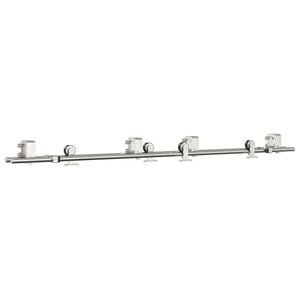 vidaXL Schiebet&uuml;r-Beschlagsatz 183 cm Edelstahl Silbern