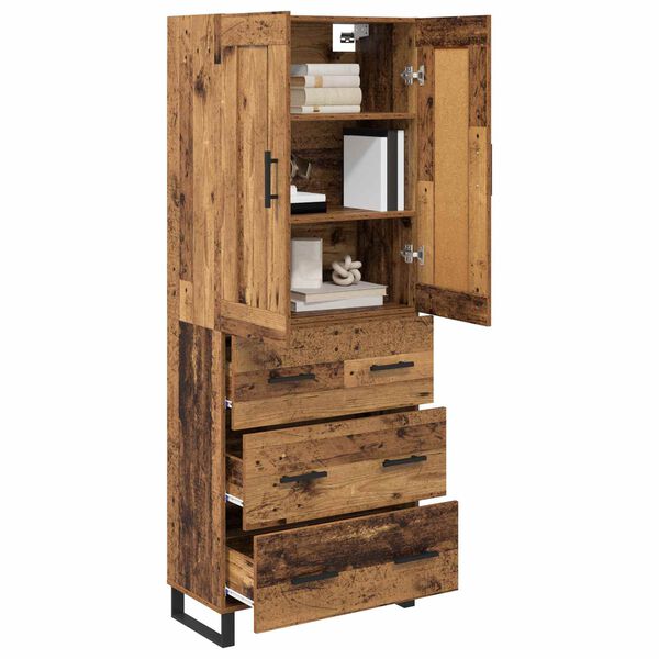 vidaXL Highboard Altholz 69,5 x 34 x 180 cm Holzwerkstoff