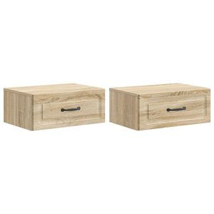 vidaXL Wandmontierter Nachttisch 2 Stk. Sonoma-Eiche 49 x 34,5 x 20 cm