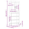 vidaXL Highboard Grau Sonoma 69,5x34x180 cm Holzwerkstoff