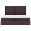 vidaXL Ottoman-Bett mit Matratze & LEDs Dunkelbraun 160x200 cm Stoff