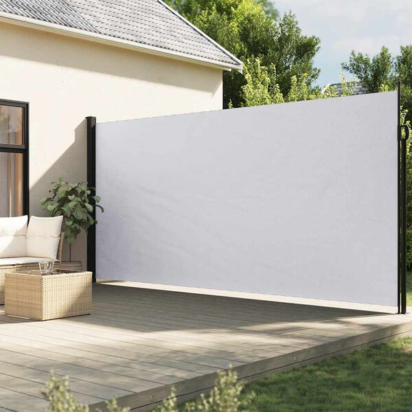vidaXL Seitenmarkise Ausziehbar Wei&szlig; 220x500 cm
