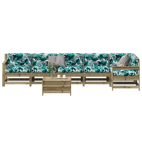 vidaXL 7-tlg. Garten-Lounge-Set mit Kissen Impr&auml;gniertes Kiefernholz