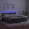 vidaXL Boxspringbett mit Matratze & LED Dunkelgrau 160x200 cm Samt