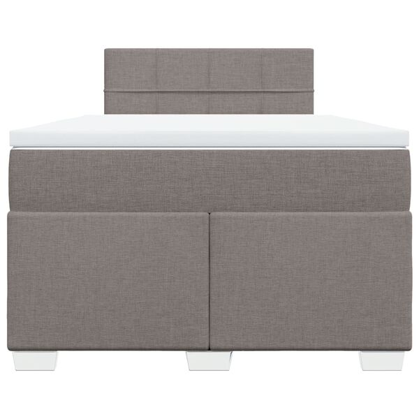 vidaXL Boxspringbett mit Matratze Taupe 120x200 cm Stoff