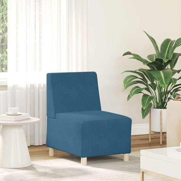 vidaXL Modulares Sofa ohne Armlehnen Blau 55 cm Samt