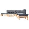 vidaXL 6-tlg. Paletten-Lounge-Set mit Kissen in Grau Holz