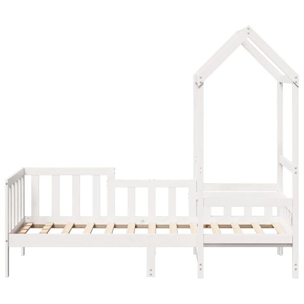 vidaXL Tagesbett mit Dach Wei&szlig; 80x200 cm Massivholz Kiefer