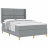 vidaXL Boxspringbett mit Matratze Hellgrau 140 x 200 cm Stoff