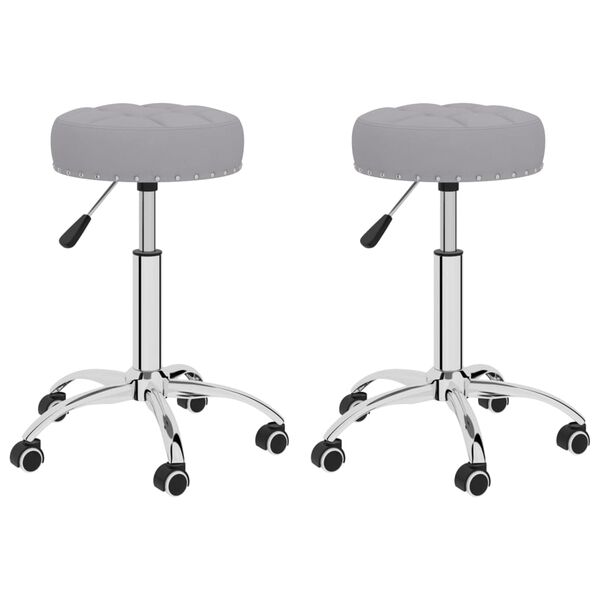 vidaXL Esszimmerst&uuml;hle 2 Stk. Drehbar Grau Stoff