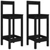 vidaXL Barst&uuml;hle 2 Stk. Schwarz 40x41,5x112 cm Massivholz Kiefer