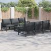 vidaXL Gartensofa-set mit Kissen 7 pcs Schwarz Stahl