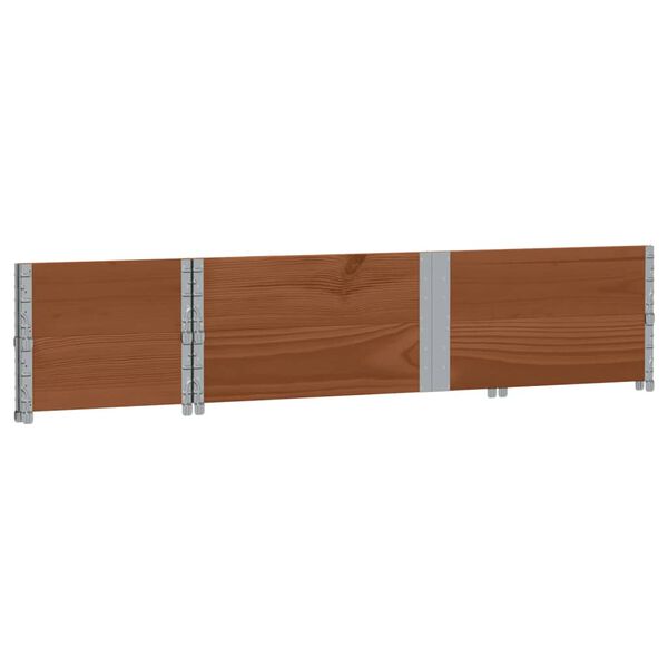 vidaXL Paletten-Aufsatzrahmen 2 Stk. Braun 150x50 cm Massivholz Kiefer
