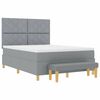 vidaXL Boxspringbett mit Matratze Hellgrau 160 x 200 cm Stoff