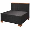 vidaXL 7-tlg. Garten-Lounge-Set mit Auflagen Poly Rattan Schwarz