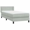 vidaXL Boxspringbett mit Matratze Hellgrau 80x210 cm Samt