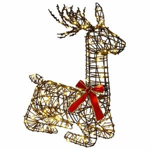 vidaXL 3D Weihnachtsrentier LOVIISA 140 LEDs Warmes Wei&szlig;